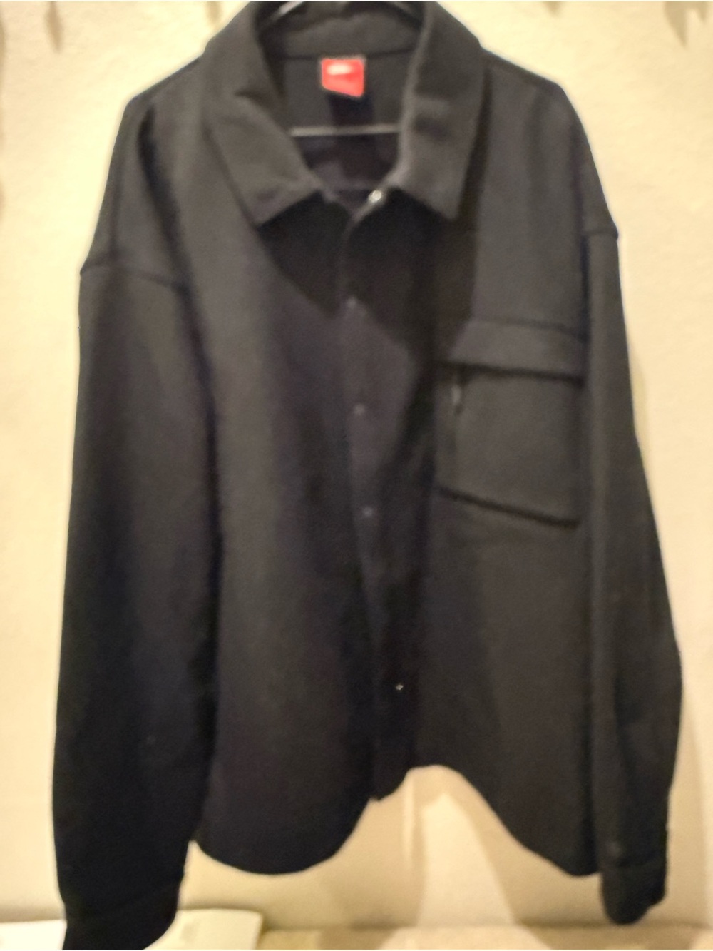Nike Men's Black Overshirt Jacket - Classic Collared Button-Up